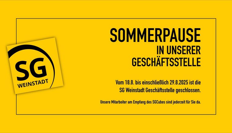 Sommerpause der Geschäftsstelle